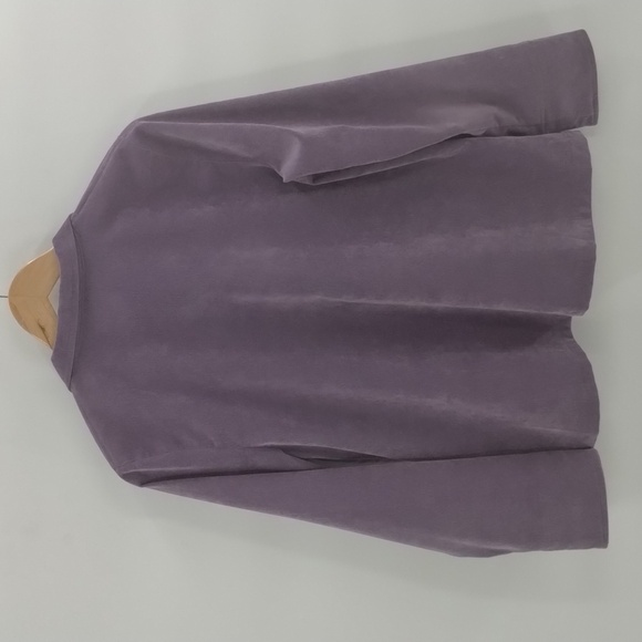 Allison Daley corduroy knit jacket embroidered front size 8 oversized purple - Picture 8 of 8